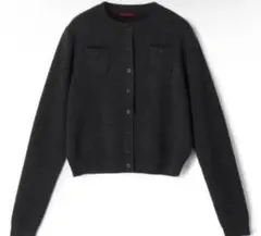 CABaN コットンカシミヤクルーネックカーディガンチャコールグレーXS