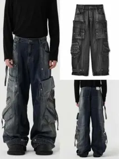 CHIKASHITSU PLUS HIGH cargo denim pants - メルカリ