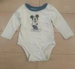 ベビーギャップ　ミッキーロンパース　白
