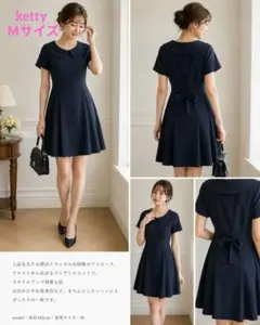 【美品】ネイビー 半袖 ワンピース ketty Ｍサイズのサムネイル