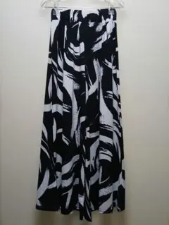 ガウチョパンツ フレアパンツ モノトーン ゆったりFREEサイズ