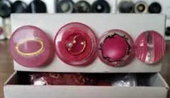 ピンクの装飾付きボタンセット #852