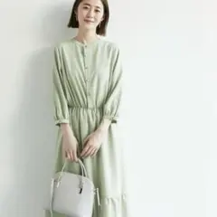 【美品】ロペピクニック　ウエストギャザー　ティアードワンピース　M