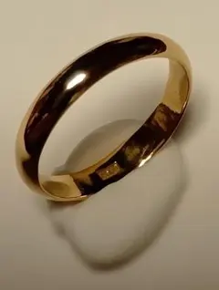 18金 男女兼用 シンプル 鏡面 甲丸リング 3.76ｇ 17号