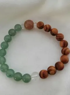 天然石オレンジムーンストーン、龍血樹＆グリーンアベンチュリン　ブレスレット　新品