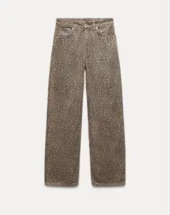ZARA ヒョウ柄ストレートパンツ 34 2025年最新】zara レオパード デニムの人気アイテム - メルカリ