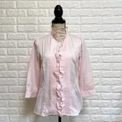 ニューヨーカー ピンクフリル シャツ 13R 綿100 上品 長袖