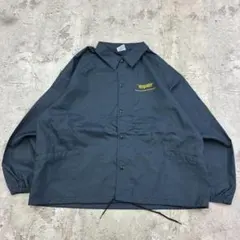 キ*ポ様 USA製　90s　ワンポイント　長袖　コーチジャケット　古着　ネイビー