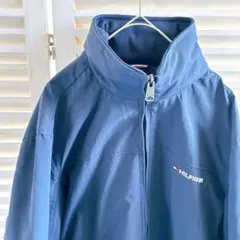 トミーヒルフィガー L ジップアップジャンパー ナイロン ネイビー