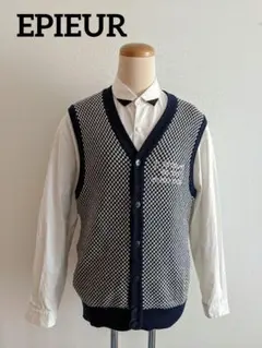 ■EPIEUR エピキュール ゴルフ Vネック ニット ベスト Lサイズ