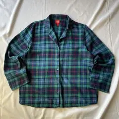 00s チェック パジャマシャツ グリーン グランジ Y2K 平成 大人気 古着