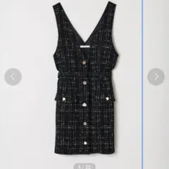 REDYAZEL 前ボタン付きツイードミニジャンスカ