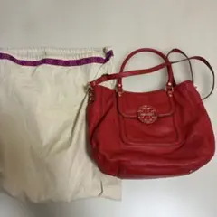 Tory Burch レザーショルダーバッグ レッド