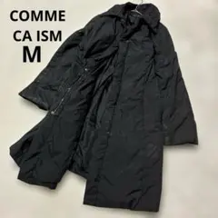 コムサイズム ブラック フード付き ロングダウンジャケット フェザー 黒 M