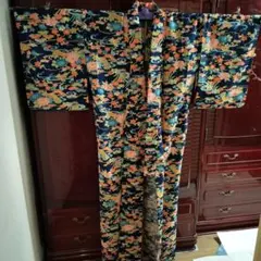 新品未使用 花柄小紋 単衣 着物