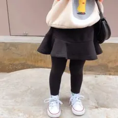【新品未使用】裏起毛レギンス付スカート ブラック 90サイズ