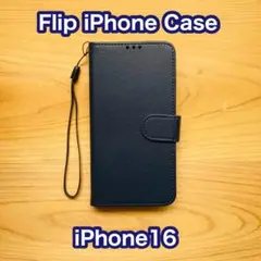 iPhone16 スマホケース 手帳型ケース ネイビー