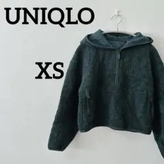 R様専用 ユニクロ クロップド丈ハーフジップパーカー ダークグリーン XS