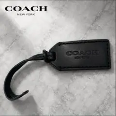 COACH コーチ レザー ネームタグ ラゲッジタグ ブラック 正規品のサムネイル