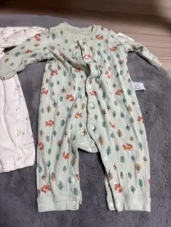 緑色 動物柄ロンパース 70