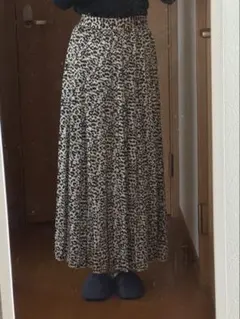 PAGEBOY レオパード柄 プリーツスカート 丈89㎝ マキシ丈のサムネイル