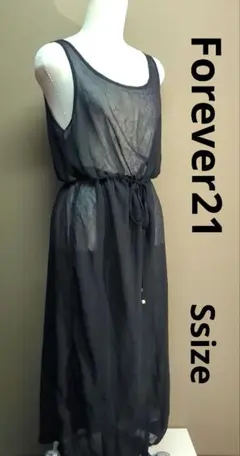 【古着】Forever21 ブラック シアーワンピース Sサイズのサムネイル