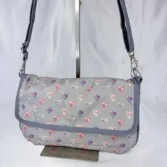 LeSportsac レスポートサック グレー 小花柄ハート ショルダーバッグ