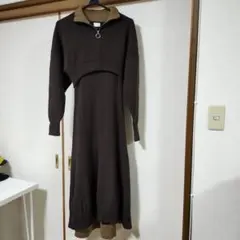 ルーニィ ハーフジップカットソー タイトスカート セットアップ 36 ブラウン ルーニィ✨ハーフジップカットソーセットアップ 36 ブラウンLOUNIE