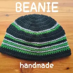 ビーニー★クラッシャーハット★ ニット帽★バケハ★ハンドメイド★かぎ編み