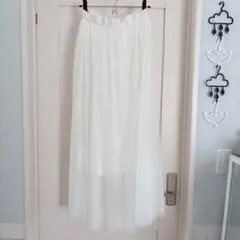 earth music & ecology チュールスカート ホワイト