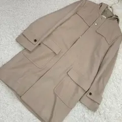《美品》 TAKEO KIKUCHI ウールコート ベージュ L フード付き