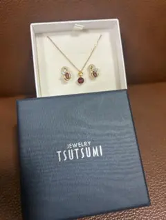 JEWELRY TSUTSUMI K10ガーネットダイヤネックレスピアスセットのサムネイル