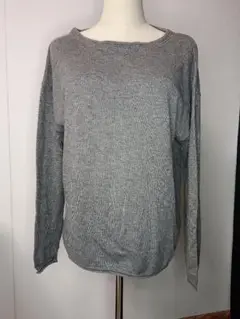 ROSEBUDグレー 長袖 クルーネックトップス