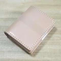 ヌメ革 栃木レザー サドルレザー 赤タグ コンパクトウォレット 二