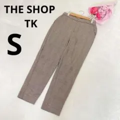 ザショップティーケー ウエストゴム スラックス グレンチェック ブラウン S