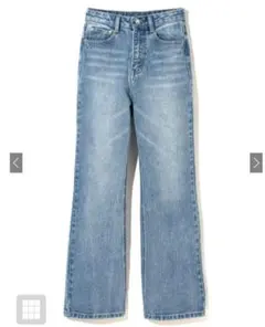 【GRL】ワイドセミフレアデニムパンツ ブルー L