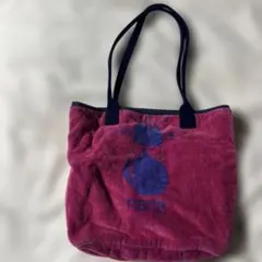 タオル生地トートバッグ ピンク 猫