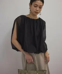 SALON adam et rope' シアーオーガンジーバルーンプルオーバー