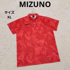 ミズノ 幾何学模様ポロシャツ 全国大会記念ポロシャツ XL レッド スポーツ