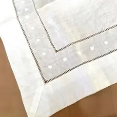 リネン製ホワイトランチョンマット2枚セット