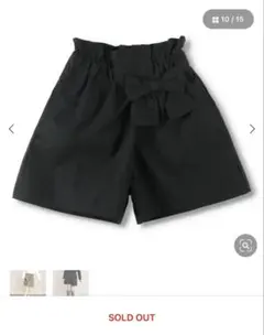 【ブランシェス】新品リボン付き ブラック ハーフパンツ90cm