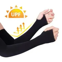 アームカバー UVカット 冷感 日焼け防止 黒 男女兼用 吸汗速乾 紫外線対策