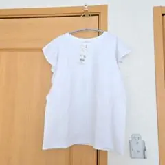 UNIQLO フリル袖 ホワイト Tシャツ L