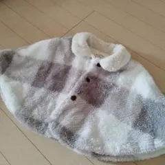 値下げ中‼️ブランシェス　ベビーポンチョ　グレーとホワイト80〜95㌢