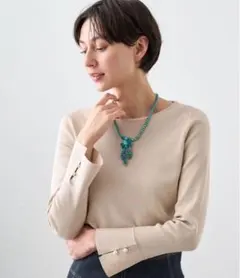 ANAYI 2024フレアスリーブ総針 プルオーバー