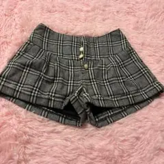 チェック柄ハイウエストショートパンツ