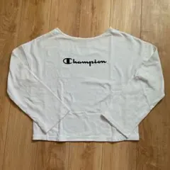 【美品】Champion 長袖　リバースウィーブTシャツ ホワイト　シンプル