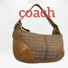 COACH コーチ シグネチャー ハーフムーン ショルダーバッグ キャンバス