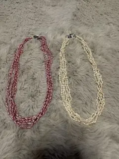 淡水パール 5連　冠婚葬祭 結婚式 真珠 高級 ネックレス ピンク　ホワイト