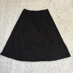Laura Ashley フレアスカート S 花柄 レース フェミニン ひざ丈